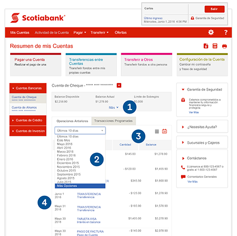 Historial de la cuenta