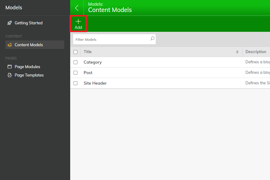 Creating a content model in Agility CMS