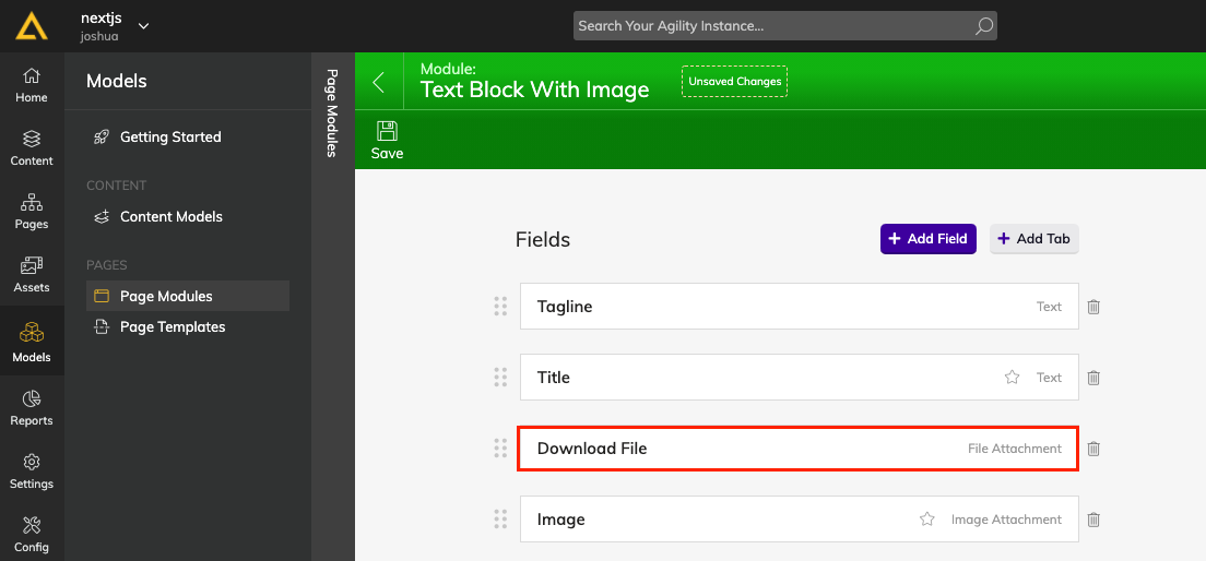 Edit a file or image field in Agility CMS