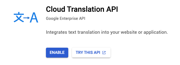 Enable Google Translate API