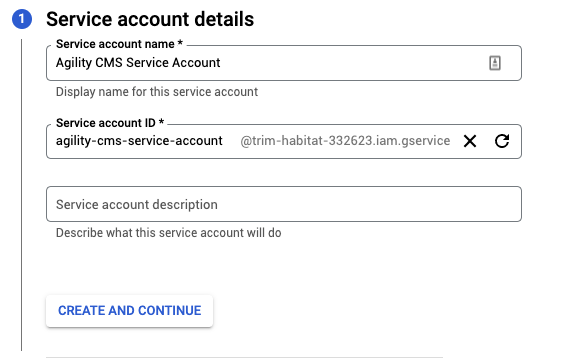 Service account details in Google Translate&nbsp;