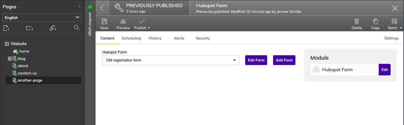 Adding form with Hubspot 