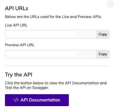 API URLs on agilitycms.com