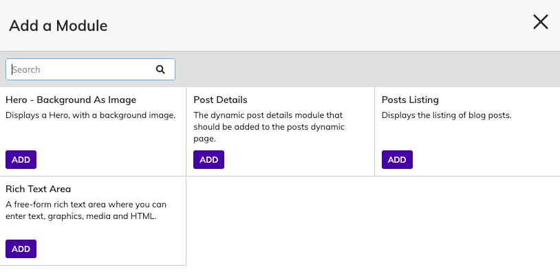 Adding modules on a page with Agility CMS&nbsp;