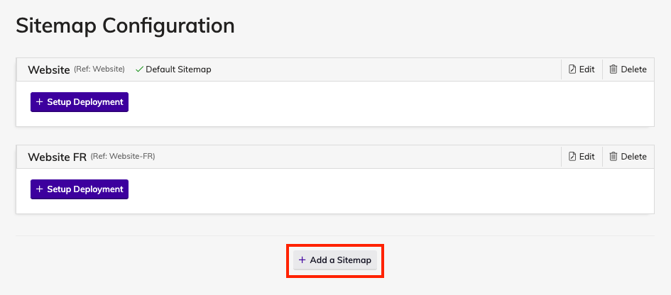 Sitemap configuration in Agility CMS