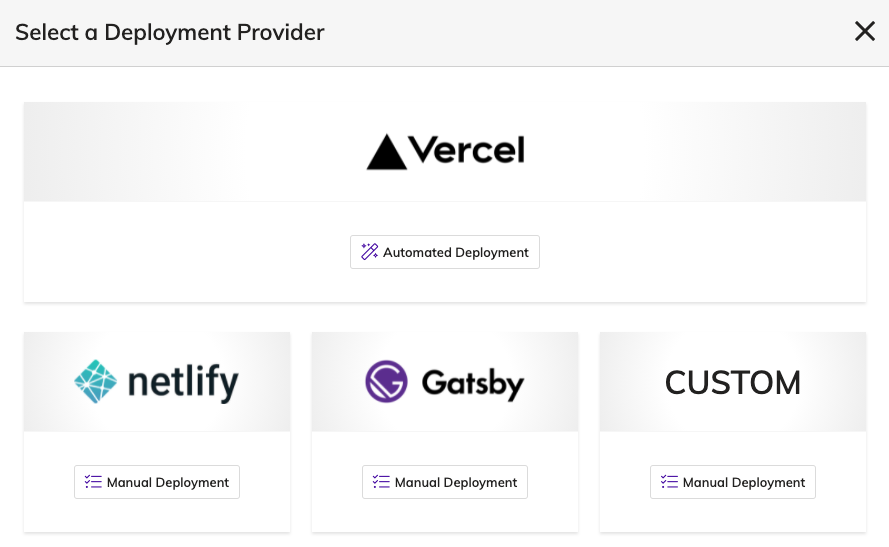 Selecting deployment for Agility CMS