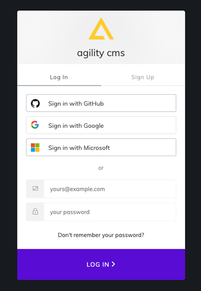 Authenticating Agility CMS