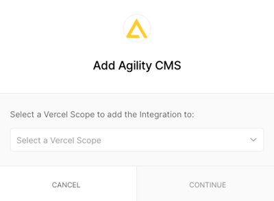 Add Agility CMS to a Vercel scope