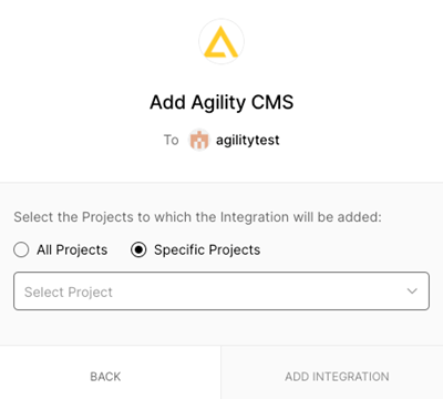 Add Agility CMS to Vercel project&nbsp;