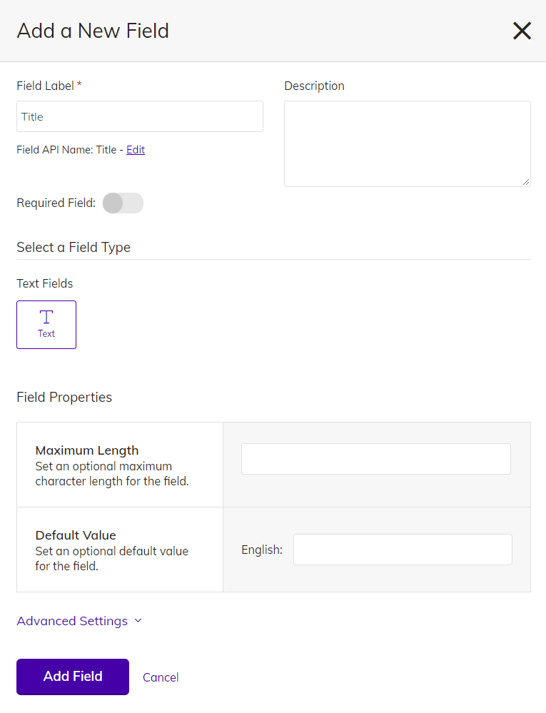 Creating fields and properties with Agility CMS