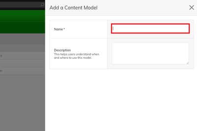 Adding a content model (earlier version of the interface)