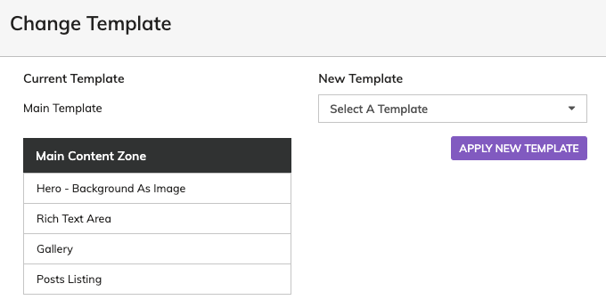 How to change a template in Agility CMS