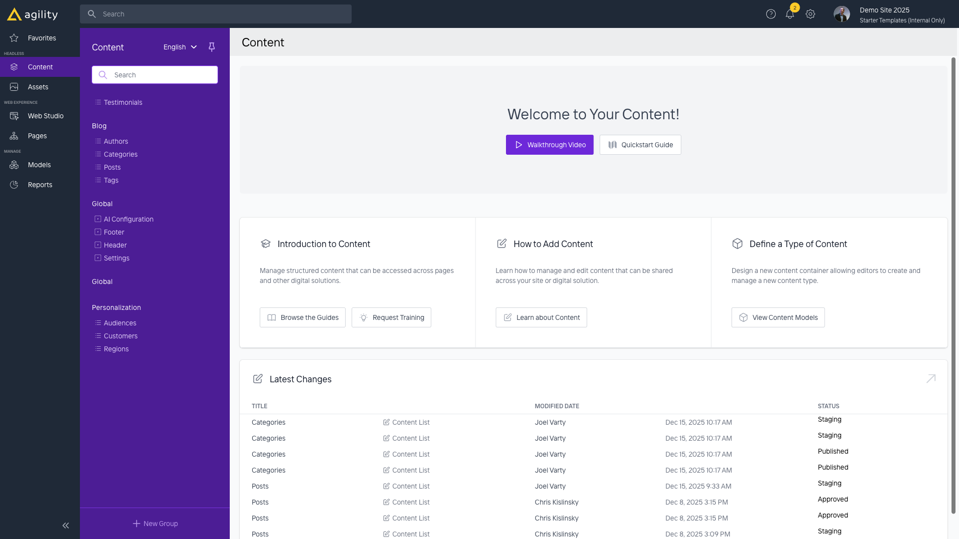 Content Section Overview