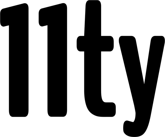 Black 11ty logo on agilitycms.com