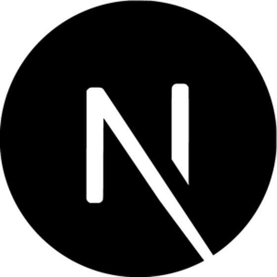 Black Next.js logo on agilitycms.com