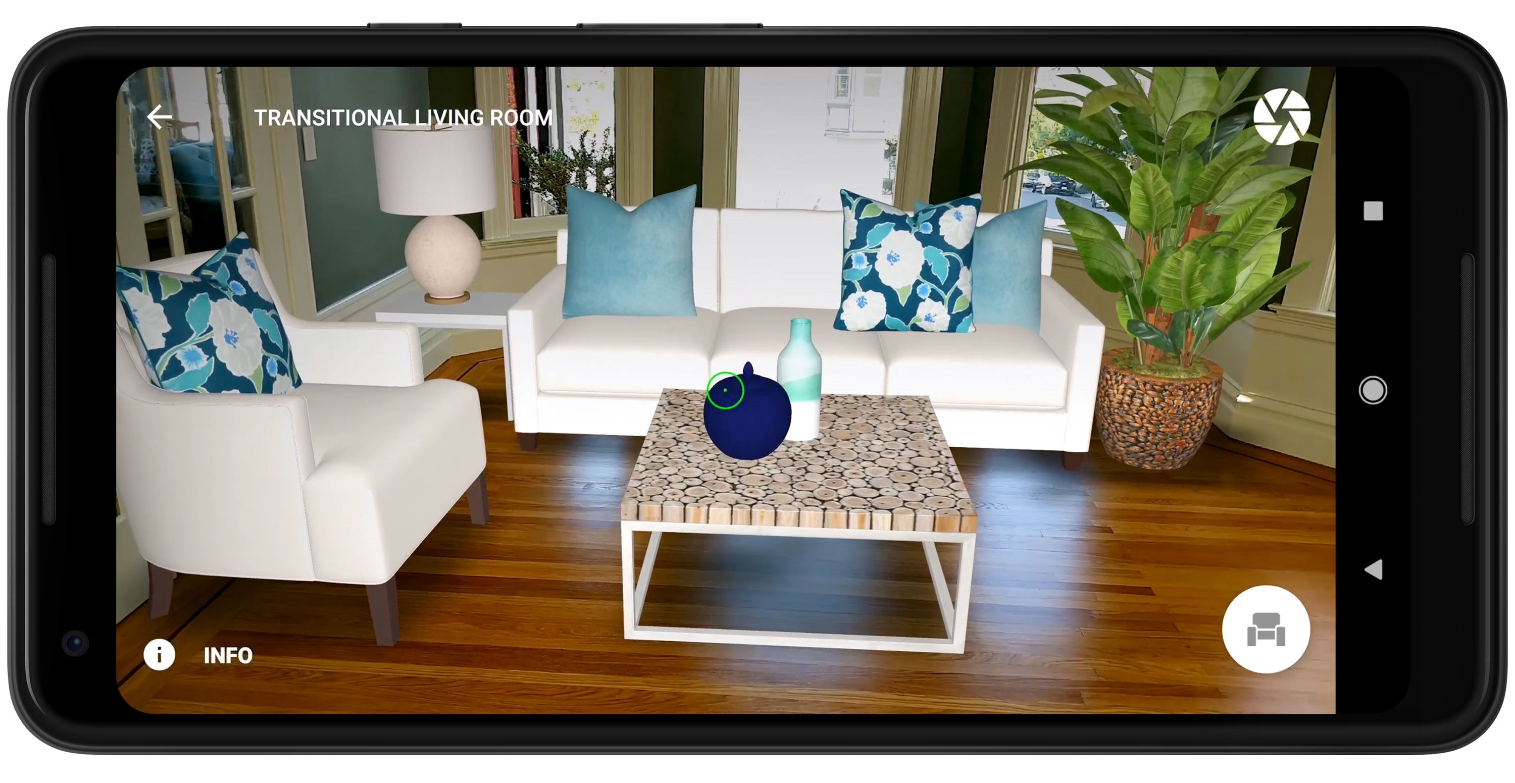 living room on mobile app curate