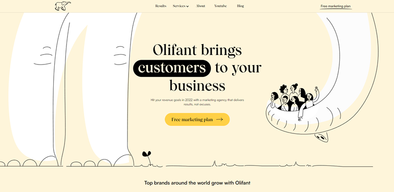 olifant digital home page built with next js