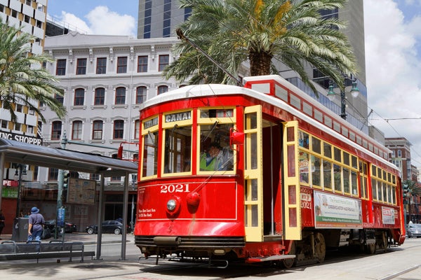 Streetcar on Canal Street in New Orleans