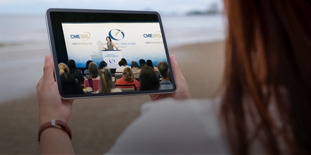 Virtual Webcasts - Person Watching CME on Tablet