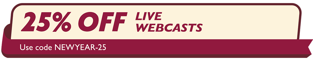 25% Off Live Webcasts Sale Icon