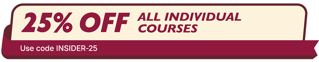 25% Off All Individual Courses Sale Icon