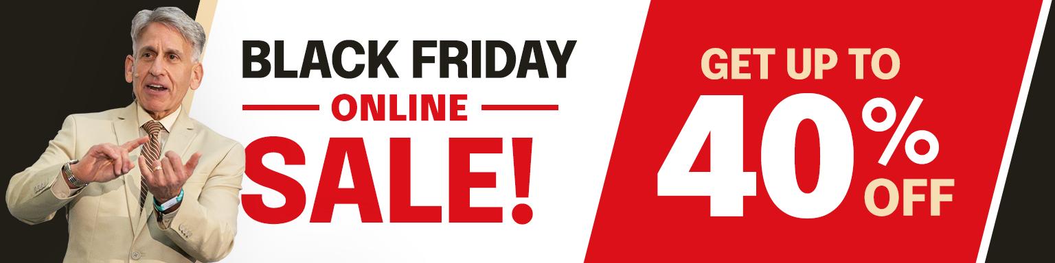 Up to 40% Off Black Friday Online Sale Banner - Left Side