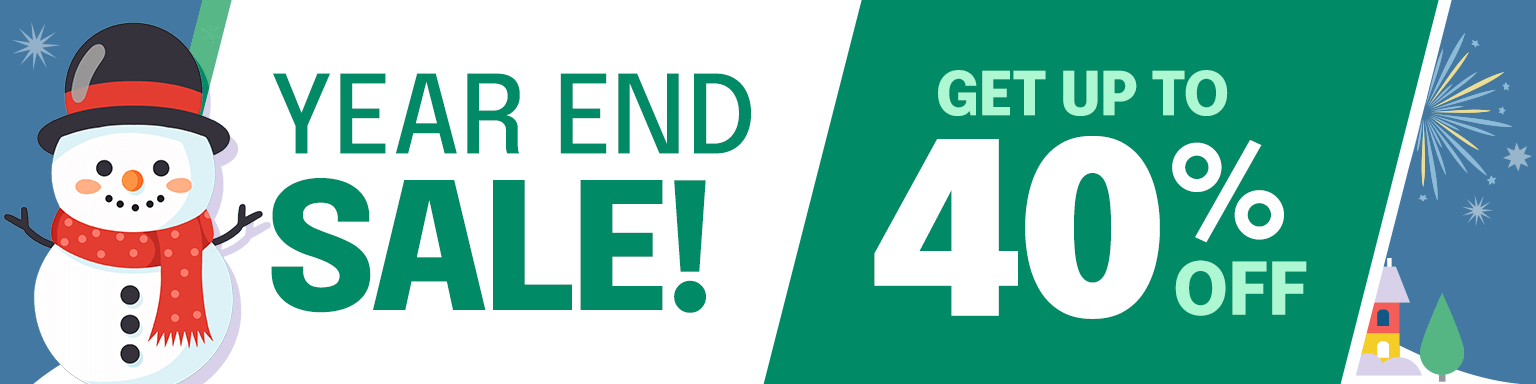 Up to 40% Off Year End Sale Banner - Left Side