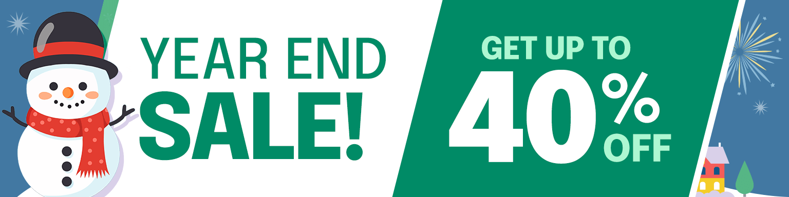 Up to 40% Off Year End Sale Banner - Left Side