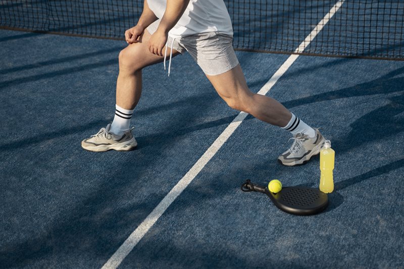 Doing exercise for tennis players