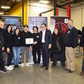 Quebec race car driver Alex Tagliani   pays special visit to LMAC Career Centre and meets with auto-mechanic students and staff