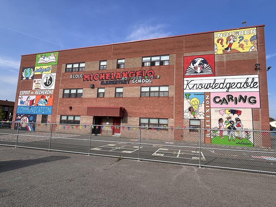 Michelangelo International Elementary School unveils brand new mural