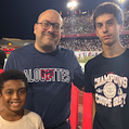 two students and Joe Ortona