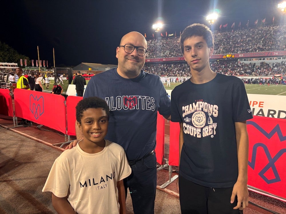 two students and Joe Ortona