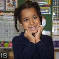kindergarten girl smiling