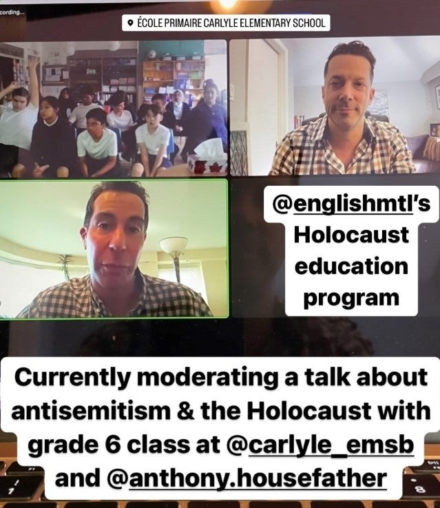 Antony Housefather @AHousefather did a talk with Carlyle Elementary School students about antisemitism & the Holocaust under the moderation of Mark Bergman @MarkBergman with the participation of Michael Cohen @mikecohencsl