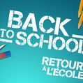 Girl with schoolbag waving hello