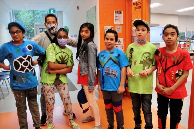 Mackay Centre students celebrate before the Fun Fashion for All Show on June 9.