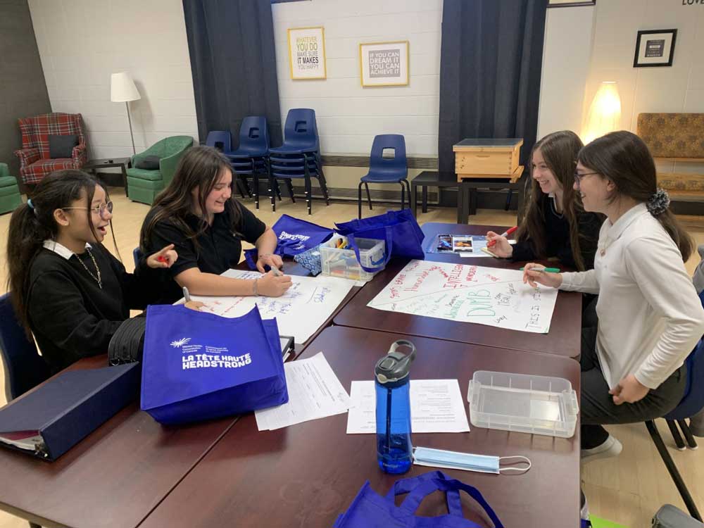 Laurier Macdonald students working on the Headstrong project