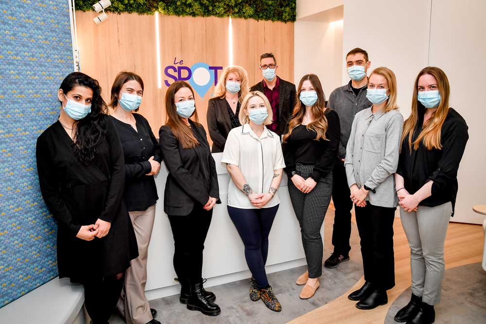Le SPOT’s multi-disciplinary team of mental health professionals at the centre on the day of its official launch, March 18. Photo: Ryan Blau, PBL Photography