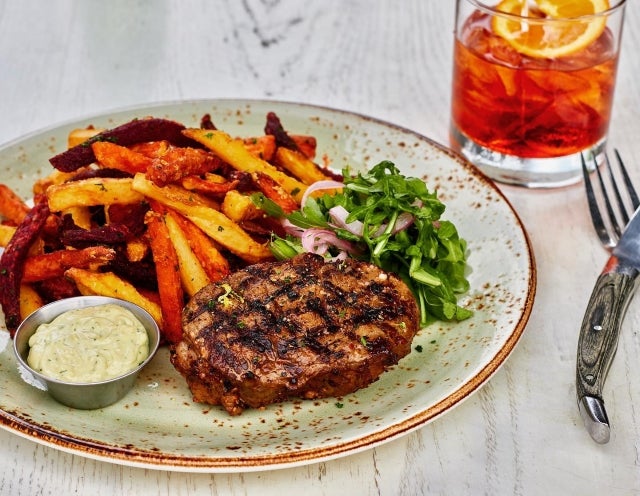 The grilled sirloin at Milestones.