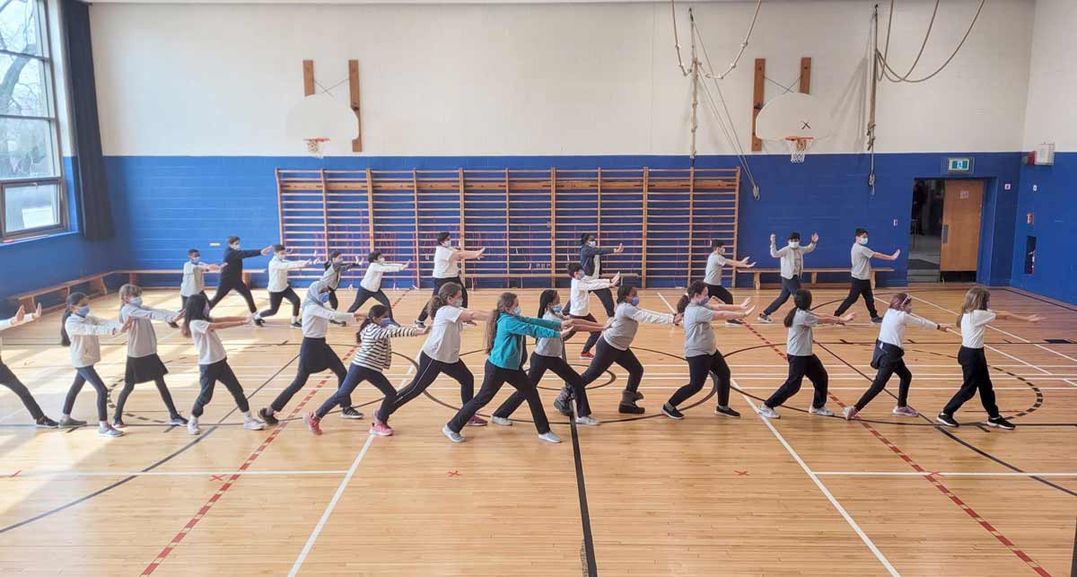 Cedarcrest Elementary School students enjoy a moment of mindfulness on March 28. Photo: Ibrahim Abou Arab