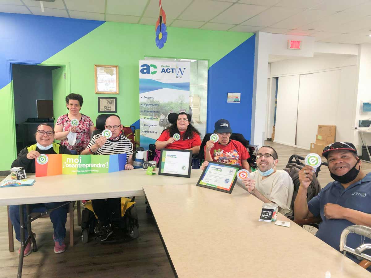 Students at the LaSalle Action Centre were the regional winners of OSEntreprendre Challenge 2022 in the category of Adult Education. They are seen here proudly displaying their winning stickers in May. Photo courtesy of the Action Centre