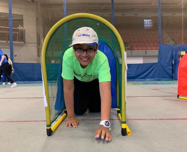 Photo: Coronation Elementary student Van Rojan Badajos participates in the English Montreal School Board's first Olympiade in June 2023.