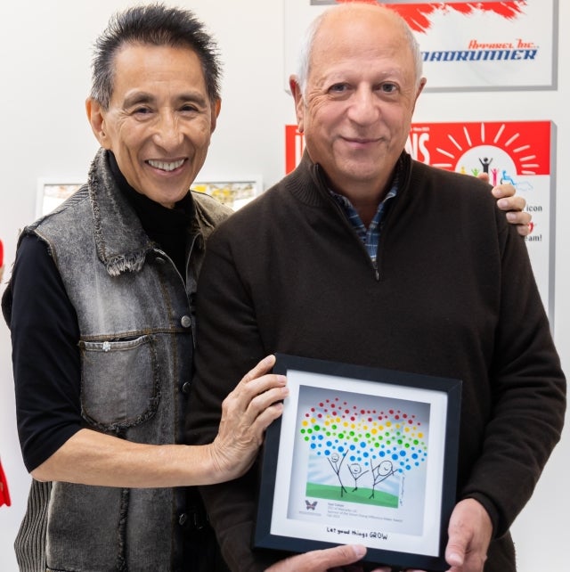 Simon Chang and Eyal Cohen talk fashion and philanthropy in Chang’s foundation office at 555 Chabanel on October 10. Photo: Etienne Béland, Pickle Creative Inc.