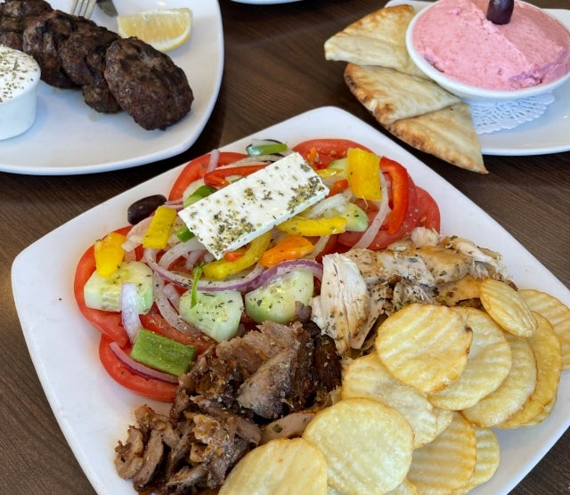 With three dine-in locations near Decarie Boulevard, in Dollard des Ormeaux and Chomedey and a takeout and delivery spot in Laval, this 45-year-old family-run operation remains noted for friendly prices, signature entrées, great salads, superb souvlaki and sizeable plates and combos. All the products are replenished fresh each day.