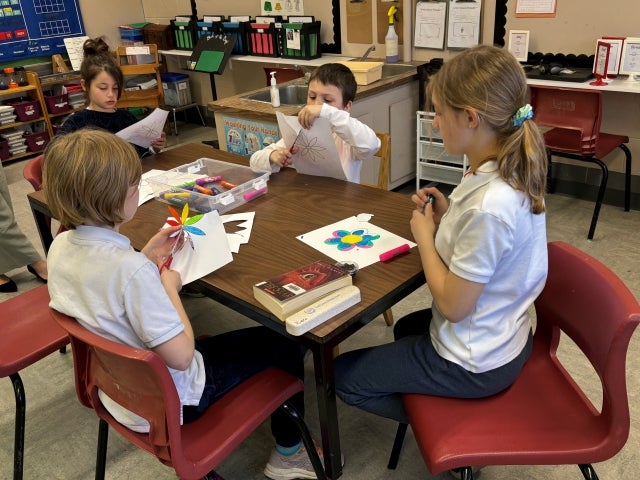 Students in Alana Goodings’ WINGS class enjoy a Fun 15 with Friends activity with students from other classes.