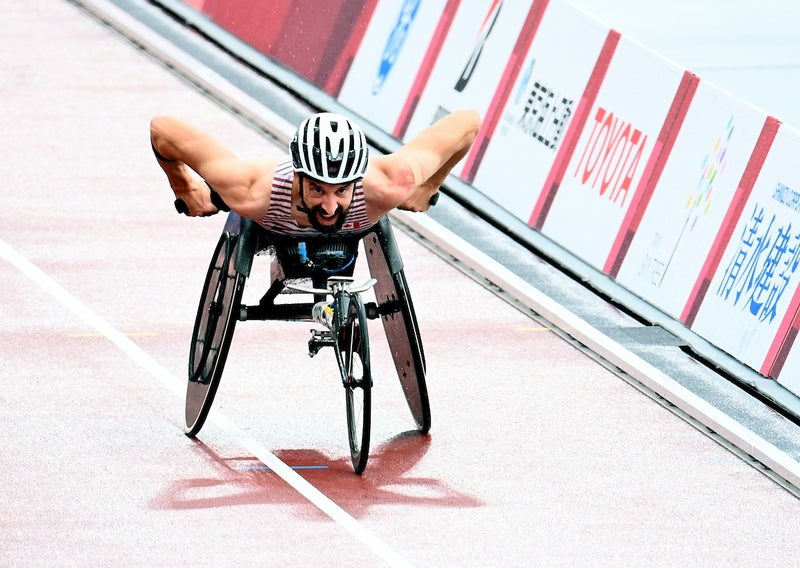 Brent Lakatos competes in the men's marathon final at the Tokyo 2020 games, September 5, 2021.