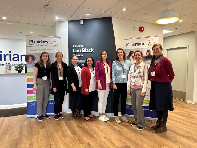 Gold Centre staff took a break during the open house to pose for a photo. From left: Chloé Giroux, Meghan Turnbull, Jordanna Vamos, Consuelo Calderon, Lina Gharibah, Emma Veteau, Mélissa Sokoloff and Nina Chepurniy. Photo: Micheline Nalette