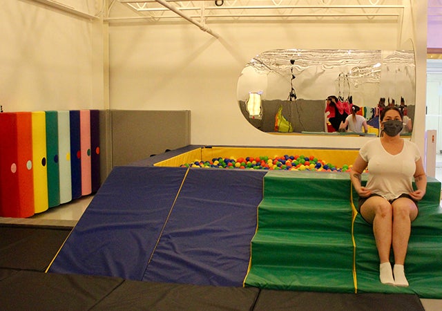 Rachel Ricci, founder of Caden’s Lighthouse, in the gym area of her new centre.