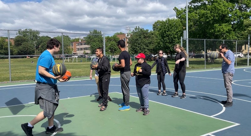 Some members of Power Buddies MTL playing basketball (Credit: Felisha Adam, CityNews Image)